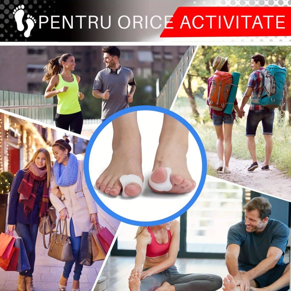 Set 4 buc. Corector Degete Picior din Silicon – Reduce Durerea și Aliniază Natural